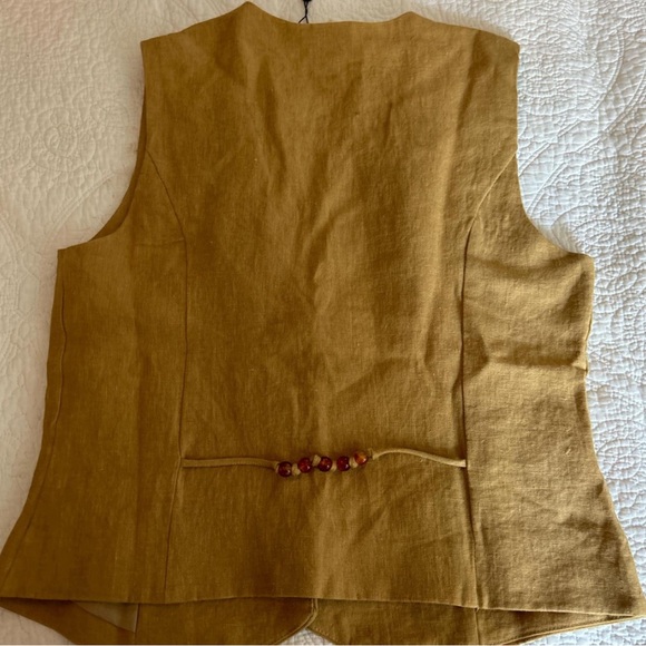 VRG GRL HAZEL LINEN VEST OCHRE - Picture 4 of 6